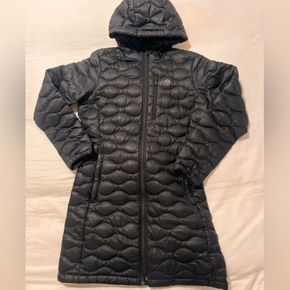 Women's Black Hooded Puffer Coat - Picture 1 of 9